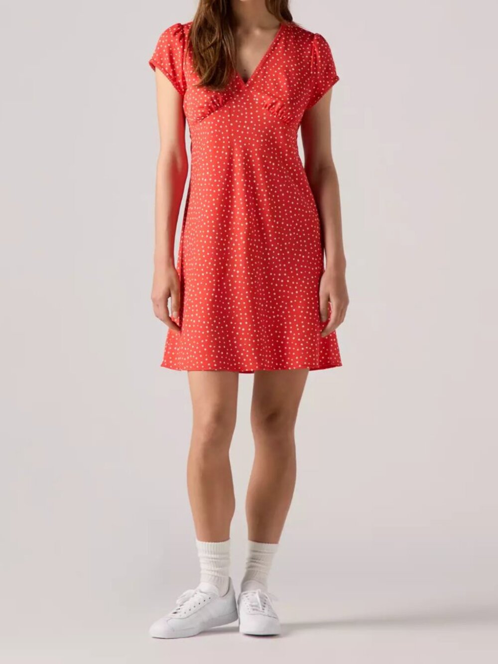 Levis Myla Short Sleeve Dress High Risk Red Polka Dot M